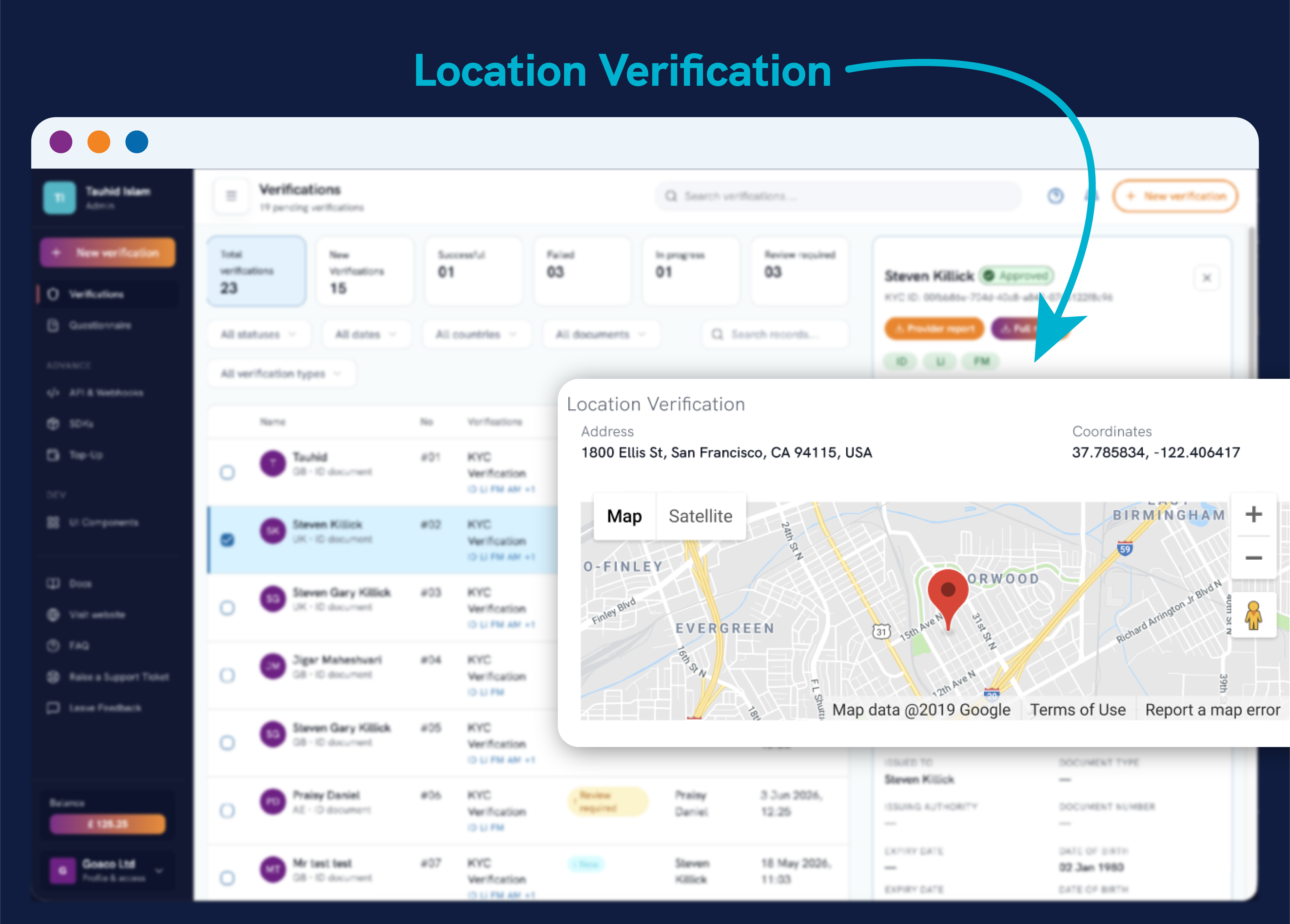 Goidentity Location Verification